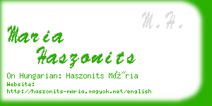 maria haszonits business card